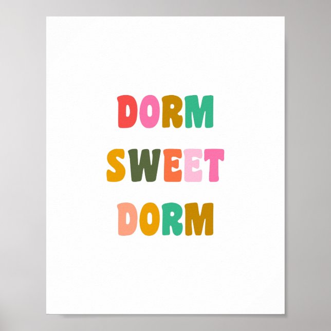 Dorm Sweet Dorm Colorful Lettering Poster (Vorne)