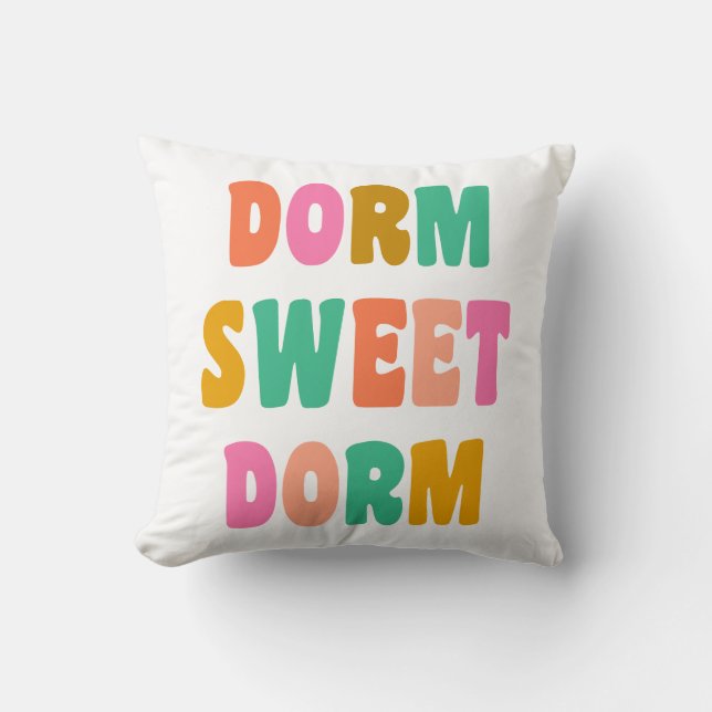 Dorm Sweet Dorm farbenfrohe Buchstaben Grün pink Kissen (Vorderseite)