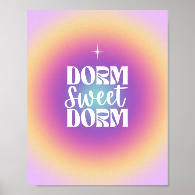 Dorm Sweet Dorm Fuchsia & Aqua Gradient Aura Poster (Vorne)