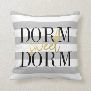Dorm Sweet Dorm   Graue Streifen Kissen