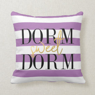 Dorm Sweet Dorm   Lila Streifen Kissen