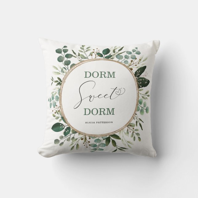 Dorm Sweet Dorm Modern Botanische Uni Kissen (Vorderseite)