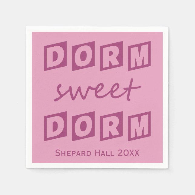 "Dorm Sweet Dorm"-Party-Papierservietten Serviette (Vorderseite)