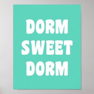 Dorm Sweet Dorm Retro Letting in Mint Green Poster