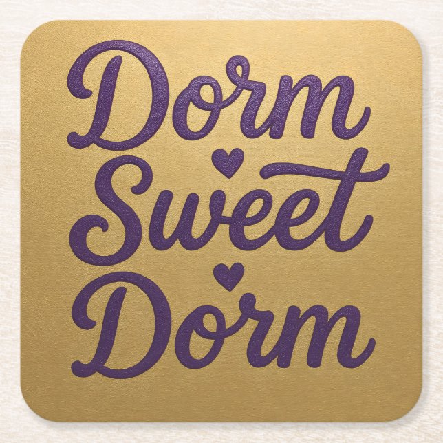 Dorm Sweet Dorm Script Untersetzer Set (Vorderseite)