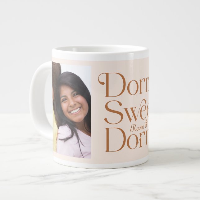 Dorm Sweet Dorm Two Foto Terracotta Jumbo-Tasse (Vorderseite Links)