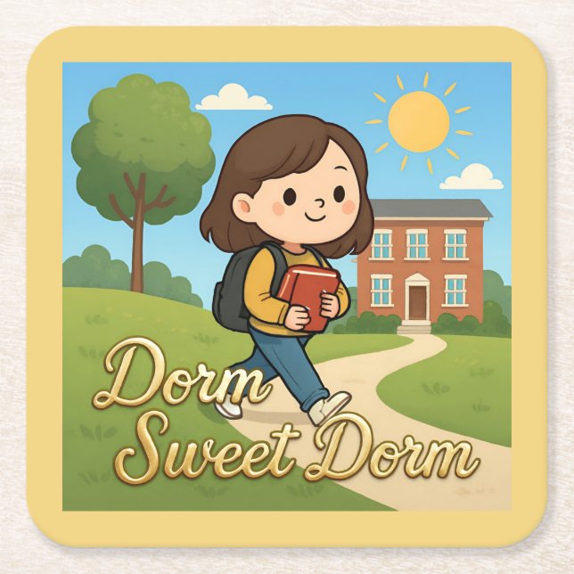 Dorm Sweet Dorm Untersetzer Set (Vorderseite)