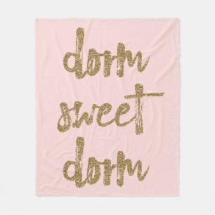Dorm Sweet Dorm Zimmerdekor Rosa und Gold Fleecedecke