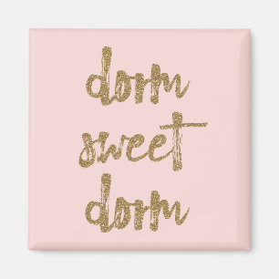 Dorm Sweet Dorm Zimmerdekor Rosa und Gold Magnet