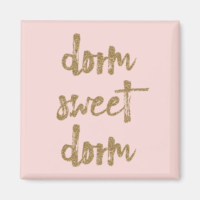 Dorm Sweet Dorm Zimmerdekor Rosa und Gold Magnet (Vorne)