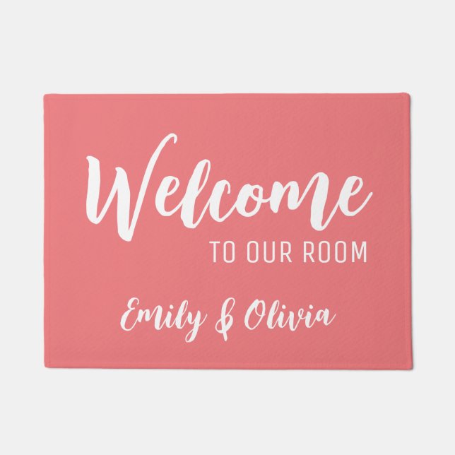 Dorm Zimmertür mit Namen(en) Fußmatte (Vorderseite)