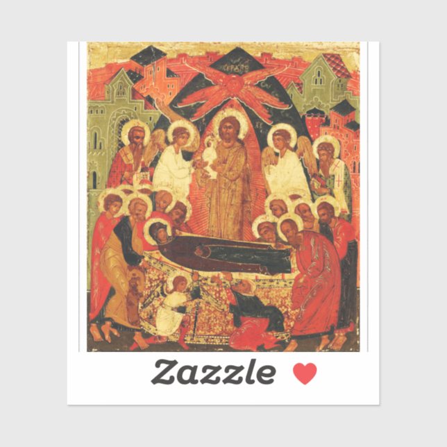 Dormition der Mutter Gottes orthodoxe Ikone Aufkleber (Blatt)