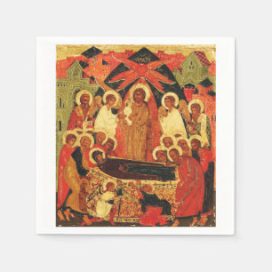 Dormition der Mutter Gottes orthodoxe Ikone Serviette