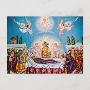 Dormition des orthodoxen Theotokos-Christlichen Ik Postkarte