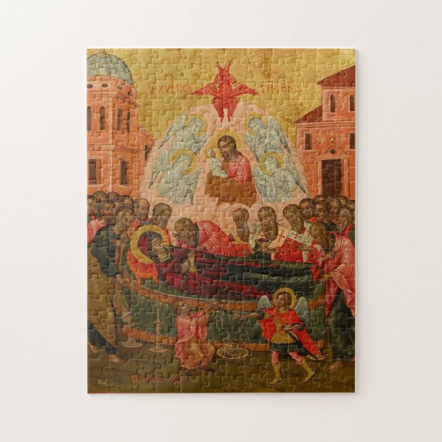 Dormition des orthodoxen Theotokos-Christlichen Ik Puzzle (Vertikal)