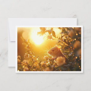 Dormouse in Surrey Hedge Sunrise Dankeskarte
