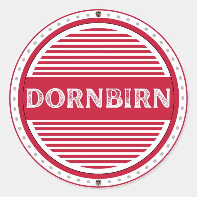 Dornbirn City Pride Emblem – Austrian Identity Runder Aufkleber (Vorderseite)