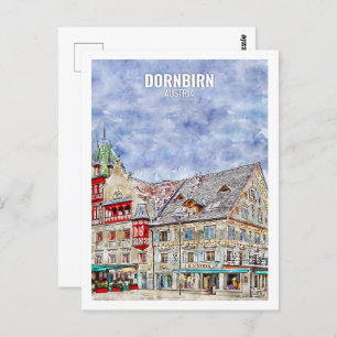 Dornbirn Österreich Berühmte Wasserfarbskizze Postkarte