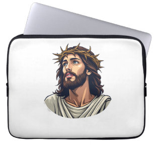 Dornengekrönter Jesus Vintage-Ätzung-Shirt 2 Laptopschutzhülle