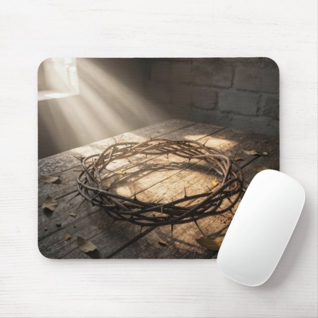 Dornenkrone in Sonnenstrahlen Mousepad (Mit Mouse)