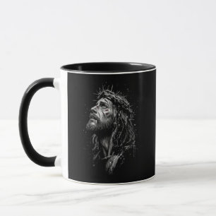Dornenkrone Jesus Christus monochromes Porträt M Tasse
