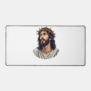 Dornenkrone Jesus Vintage-Ätzung-Shirt 2 Schreibtischunterlage