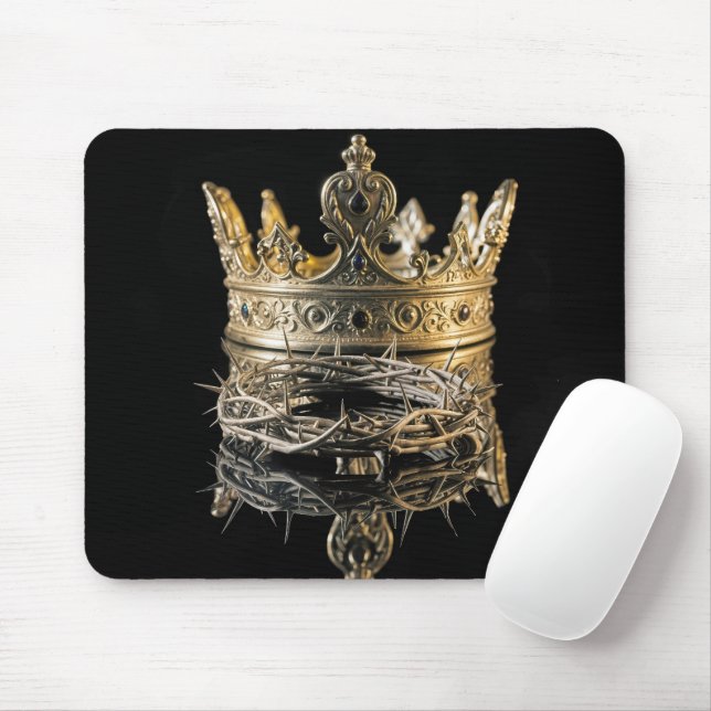 Dornenkrone mit goldener Königskrone Mousepad (Mit Mouse)
