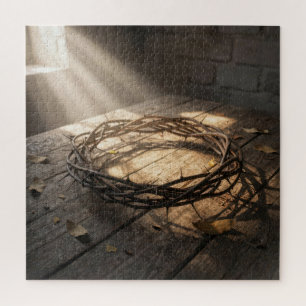 Dornenkrone von Sonnenstrahlen erleuchtet Puzzle