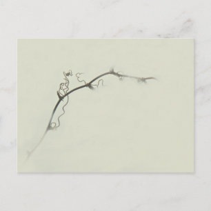 Dornenranken im Nebel - Minimalismus Postkarte