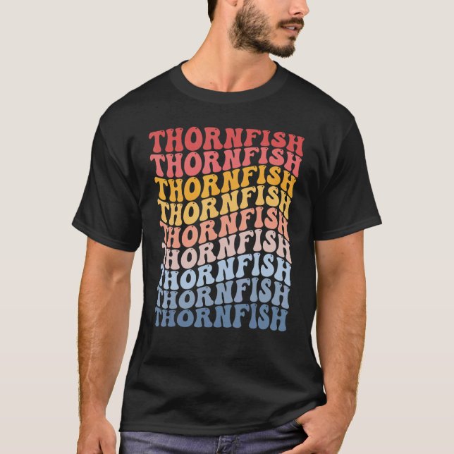 Dornfisch Groovy Retro Fisch T-Shirt (Vorderseite)
