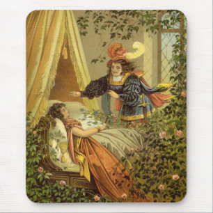 Dornröschen in alter Ausgabe, viktorianische Märch Mousepad