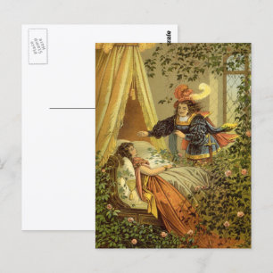 Dornröschen in alter Ausgabe, viktorianische Märch Postkarte