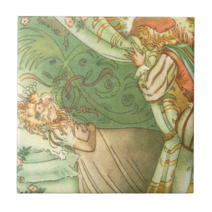 Dornröschen Prinzessin, Vintage Märchen Fliese