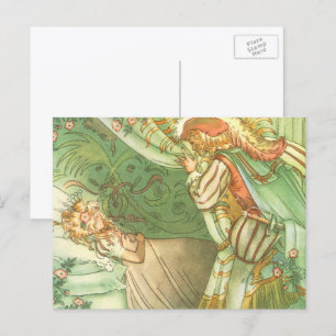 Dornröschen Prinzessin, Vintage Märchen Postkarte