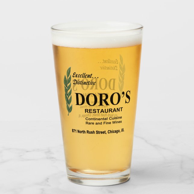 Doro's Restaurant, Rush Street, Chicago, IL Glas (Vorne (Gefüllt))