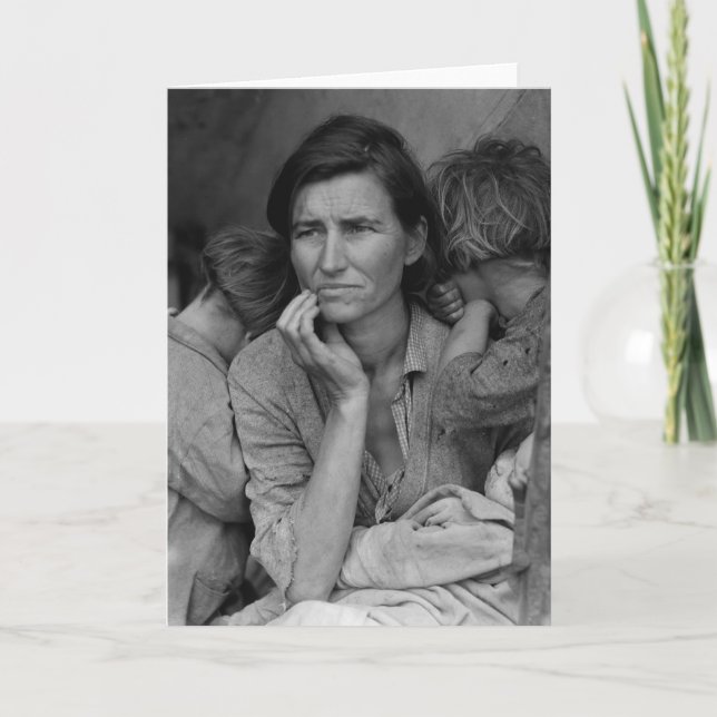 Dorothea Lange's Migrant Mutter Florence Thompson Karte (Vorderseite)