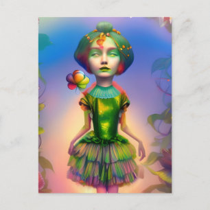 Dorothy als Lollipop Kid AI generierte Fantasy Art Postkarte