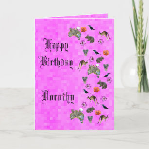 Dorothy, Happy Birthday Aussie Theme Birthday Card Karte