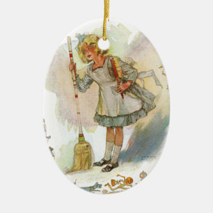 Dorothy macht Hausarbeit Vintage Oz Keramik Ornament