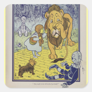 Dorothy und der feige Löwe aus dem Zauberer Oz Quadratischer Aufkleber
