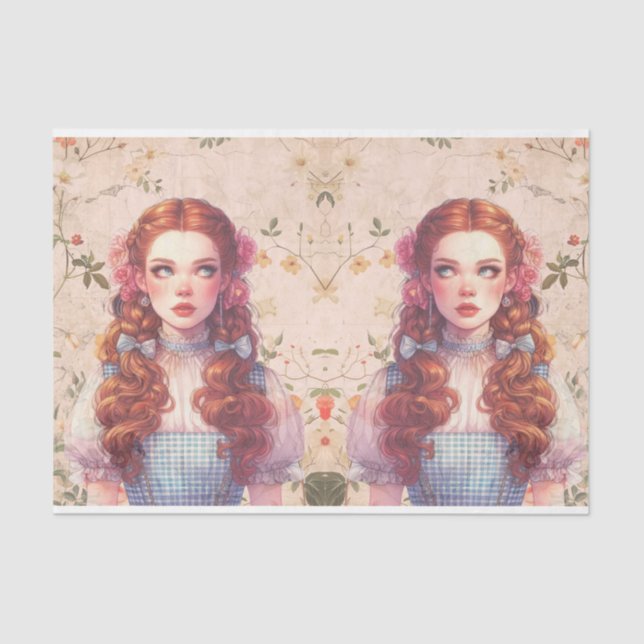 Dorothy und The Wizard of Oz Decoupage Paper Seidenpapier (Vorderseite)