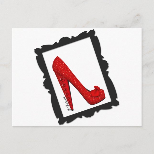 Dorothys Gerahmte Ruby Red Heelse Postkarte (Vorderseite)