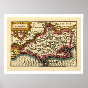 Dorset Dorsetshire Landkreis England Alte historis Poster