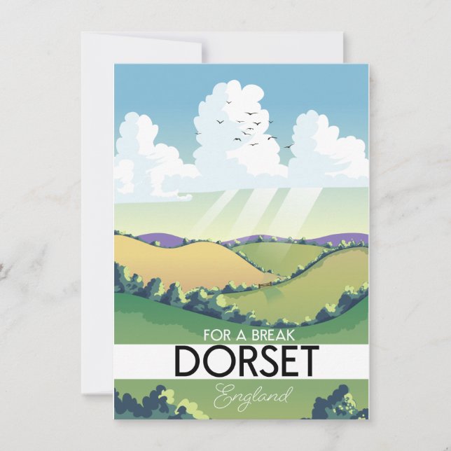 Dorset England Reiseplakat Einladung (Vorderseite)