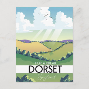 Dorset England Reiseplakat Postkarte