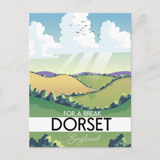 Dorset England Reiseplakat Postkarte (Vorderseite)
