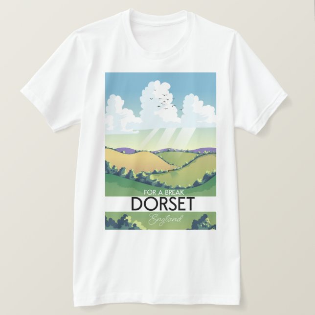 Dorset England Reiseplakat T-Shirt (Design vorne)