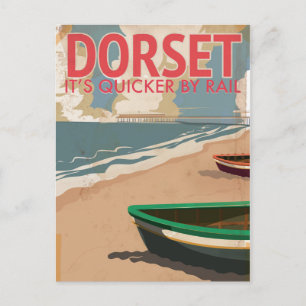 Dorset, England Vintage-Dampflokomotive-Reiseposte Postkarte