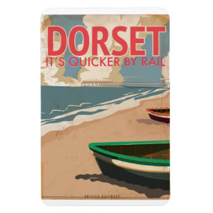 Dorset, England, Vintages Lokomotive Travel Poster Magnet