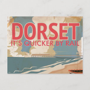 Dorset, England, Vintages Lokomotive Travel Poster Postkarte